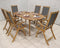 Ellipse 6 Seater Dining Set with Henley Grey Textylene Recliners