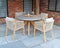 Luna 4 Seater Round Concrete Table Dining Set with Rope Dining Chairs