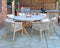 Luna 6 Seater Ellipse Concrete Table Dining Set with Rope Dining Chairs