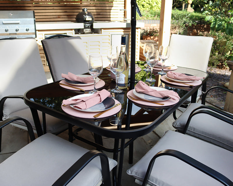 Amalfi Ivory 6 Seater Padded Dining Set