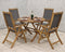 Brooklyn 4 Seater Round Folding Dining Set with Henley Grey Textylene Recliners