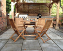 Brooklyn 4 Seater Round Folding Dining Set with Manhattan Chairs