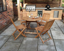 Brooklyn 4 Seater Round Folding Dining Set with Manhattan Chairs