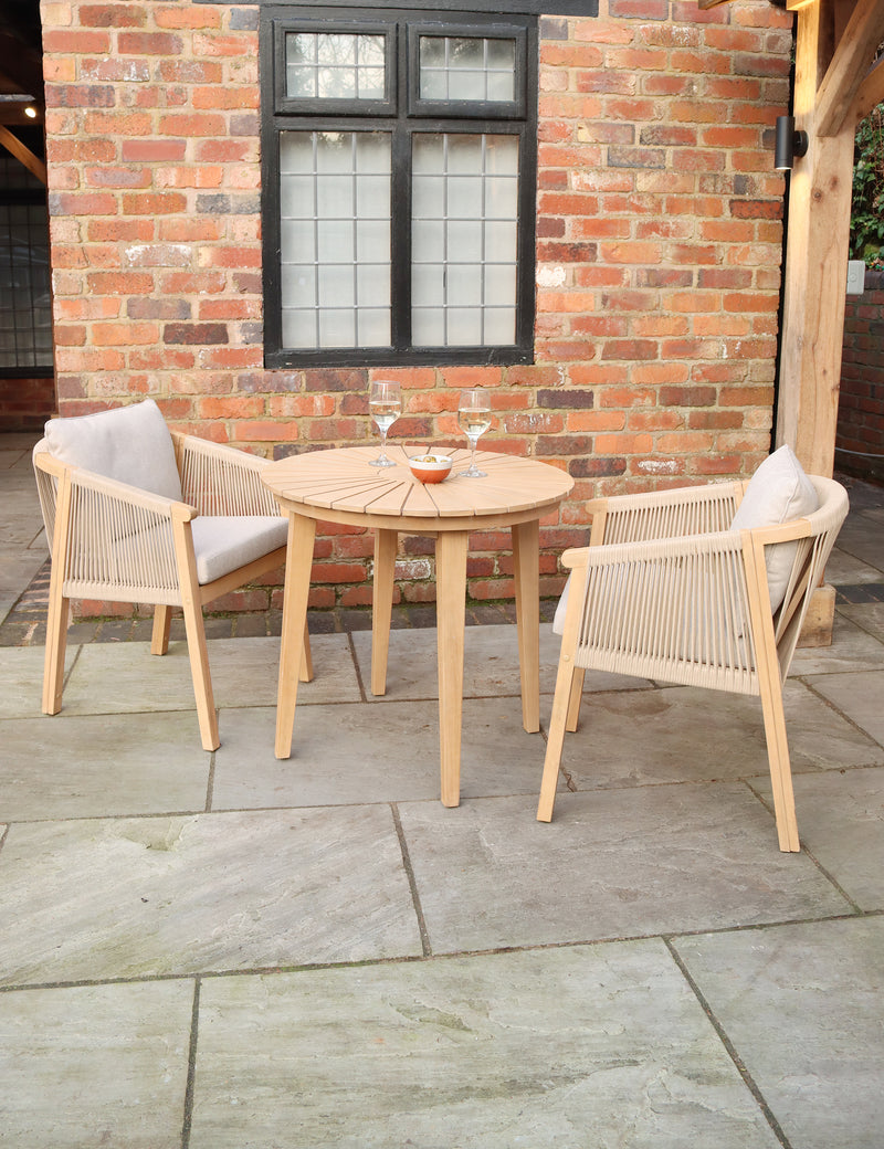 FSC Roma 80cm Bistro set with 2 Roma fixed chairs