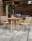 FSC Roma 80cm Bistro set with 2 stacking rope chairs
