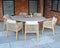 FSC Luna 200x140cm Ellipse concrete table - Warm grey  with 6 Roma Dining Chairs