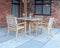 FSC Luna 90cm Square concrete table - Warm grey with 4 Roma Stacking Chairs