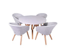 Luna 4 Seater Round Dining Set with Rattan Chairs