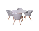 Luna 4 Seater Round Dining Set with Rattan Chairs