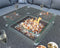 Mayfair Corner Lounging Set with Square Firepit – Grey