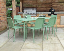 Porto 6 Seater Round Dining Set - Olive