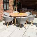 Roma 6 Seater Dining Set with Rattan Dining Chairs