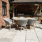 Luna 6 Seater Rectangular Concrete Dining Set with Rattan Dining Chairs