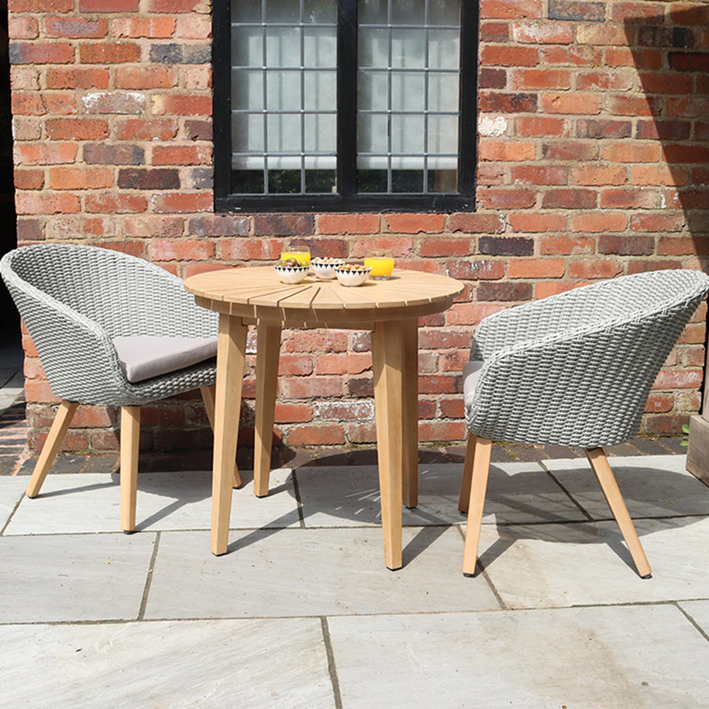 Roma Bistro Set with Rattan Dining Chairs