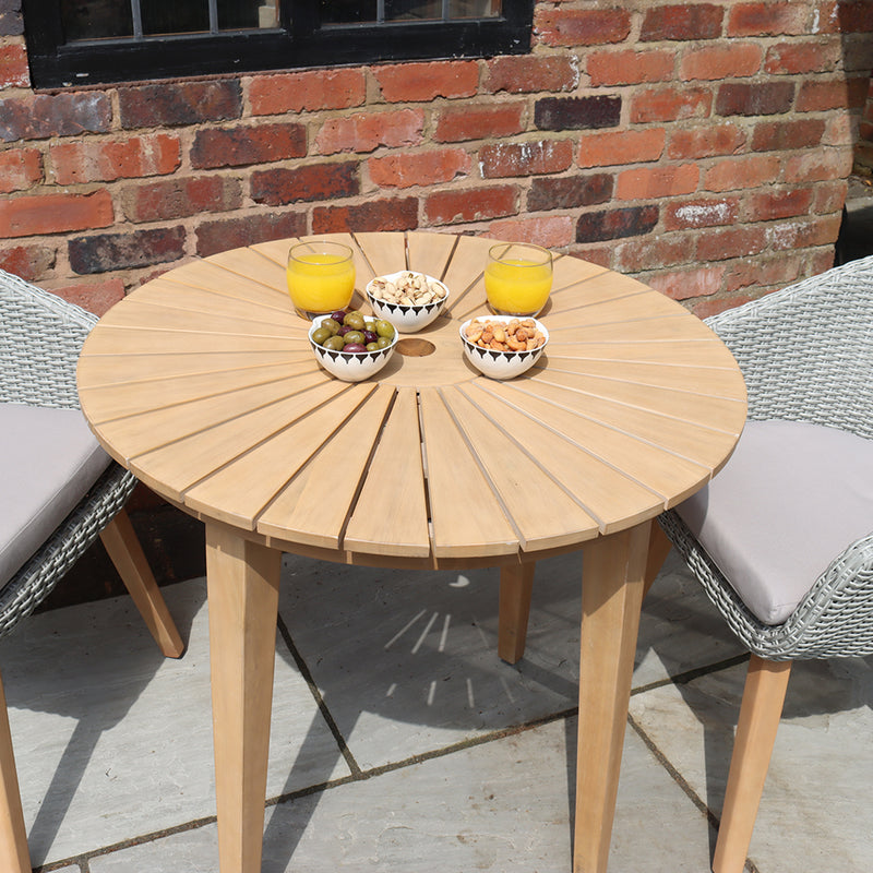 Roma Bistro Set with Rattan Dining Chairs