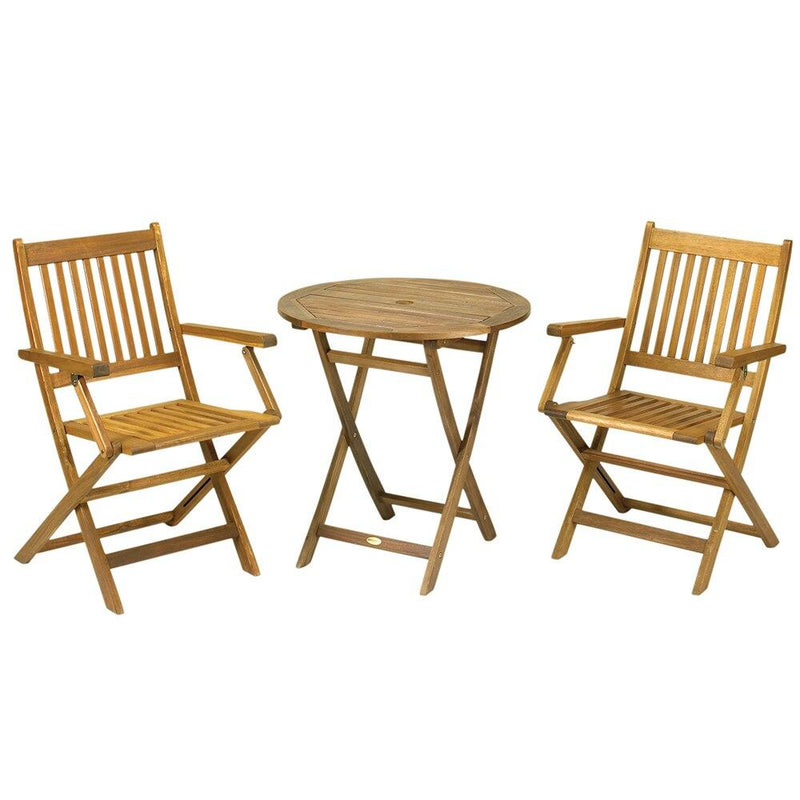 York 2 Seater Bistro Set with Folding Arm Chairs
