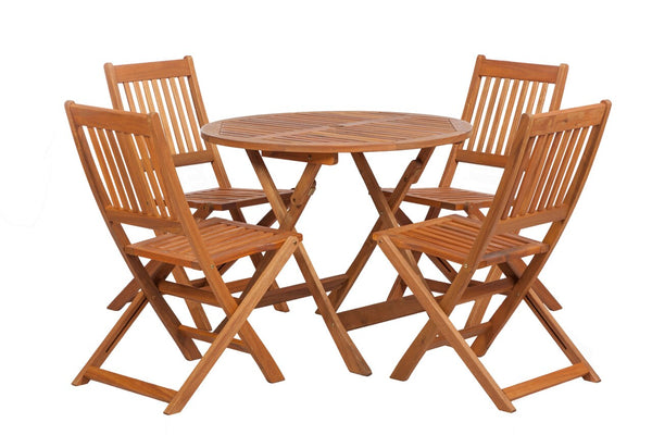Manhattan 4 Seater Dining Set with 4 Folding Chairs