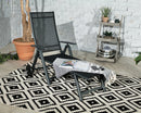 Sorrento Black Textylene Sunlounger with wheels