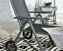 Sorrento Black Textylene Sunlounger with wheels