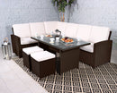 Berlin 8 Seater Corner Dining Set – Brown