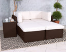 Berlin 4 Seater 5pc Multi Setting Relaxer Set - Brown