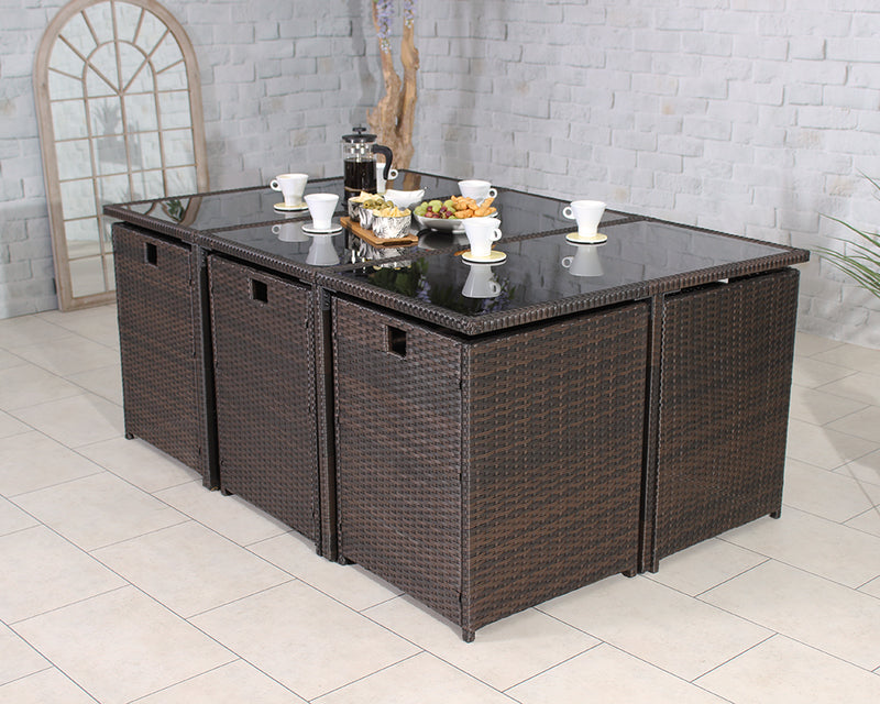 Cannes Brown 10 Seater KD Cube Set