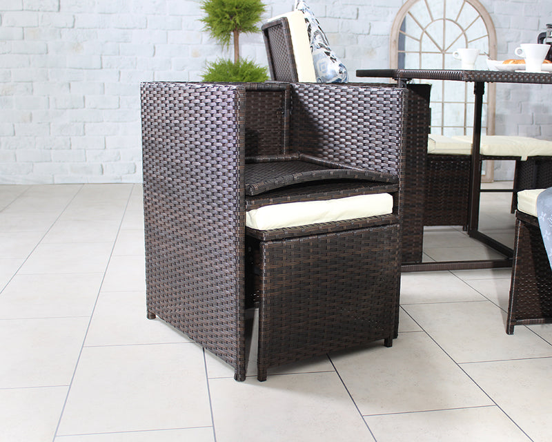 Cannes Brown 8 Seater KD Cube Set