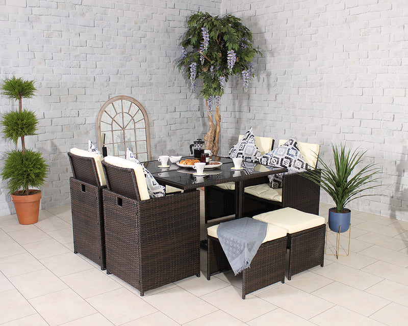 Cannes Brown 8 Seater KD Cube Set