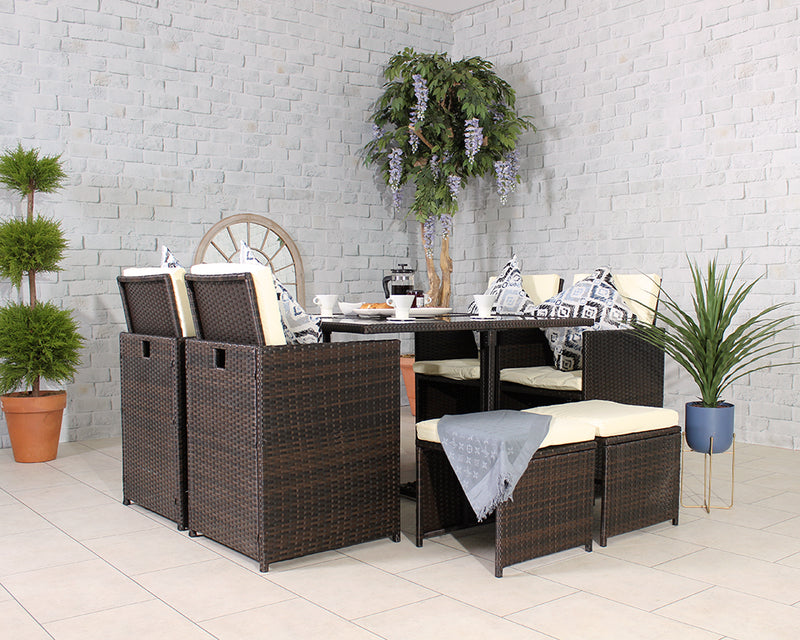 Cannes Brown 8 Seater KD Cube Set