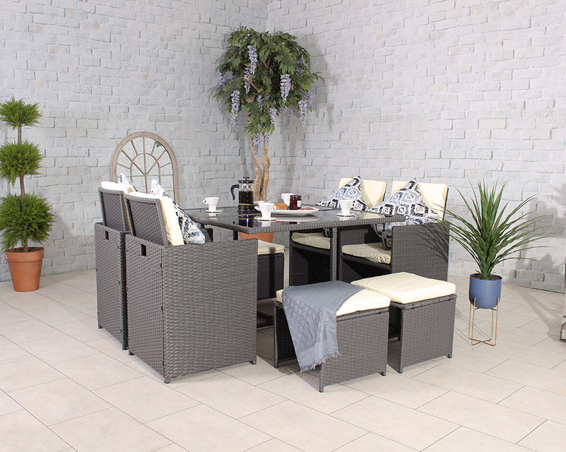 Cannes Grey 8 Seater KD Cube Set