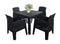 FARO-13 - Faro 4 Seater Square Dining Set - Black Rattan Effect