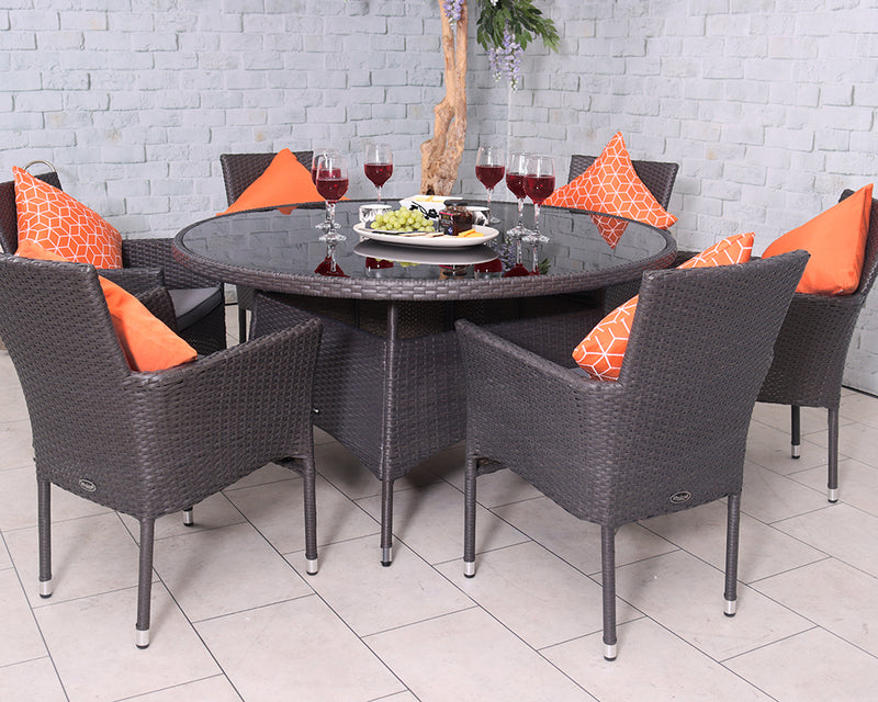 Malaga 6 Seater Fixed Dining Set