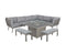 Mayfair Corner Lounging Set with Square Firepit – Grey