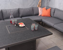 Mayfair Corner Lounging Set with Square Firepit – Grey