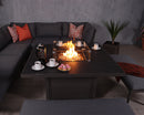 Mayfair Corner Lounging Set with Square Firepit – Grey