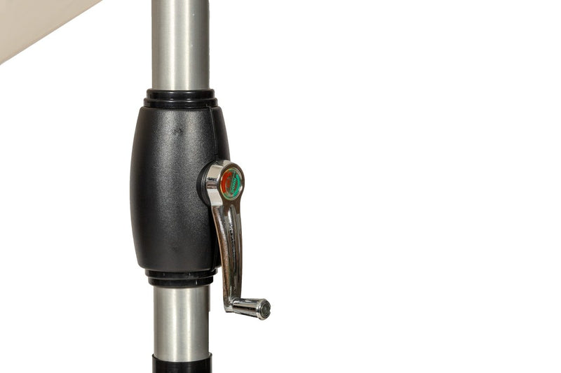 Ivory 3m Crank and Tilt Parasol - Brushed Aluminium Pole