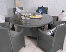 Nevada 6 Seater Round Dining Set - Grey