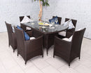 Nevada 6 Seater Rectangular Dining Set - Brown