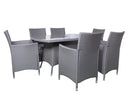 Nevada 6 Seater Rectangular Dining Set - Grey