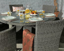 Paris 6 Seater Round Dining Set with Cushions