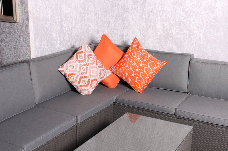Orange Geometric Scatter Cushion